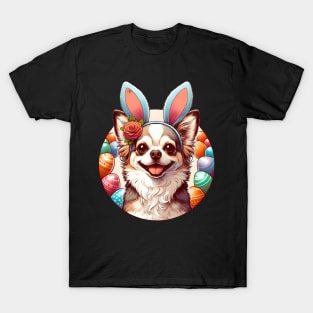 Chihuahua with Bunny Ears Enjoys Easter Festivities T-Shirt